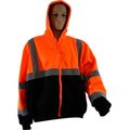 Petra Roc Inc Petra Roc Hooded Sweatshirt W/Liner, ANSI Class 3, 2 Slash Pockets, Polar Fleece, Orange/Black, L OBHSW-C3-L